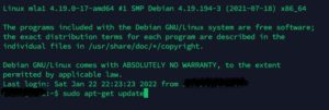 sudo apt-get update command