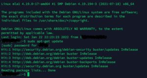 sudo apt-get update command result