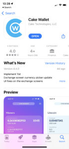 Cake Wallet in Apple App Store