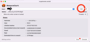 MoneroCart Enter Wallet Address