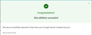 Site imported successfully leveraging on Google Account