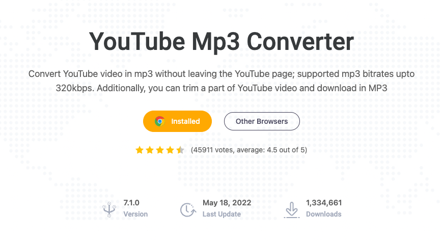 Convert YouTube to MP3 - Chrome Extension